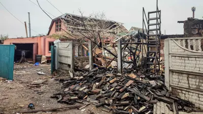 آثار غارة روسية على موقع أوكراني