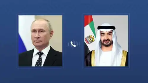 الرئيس الإماراتي الشيخ محمد بن زايد ونظيره الروسي فلاديمير بوتين