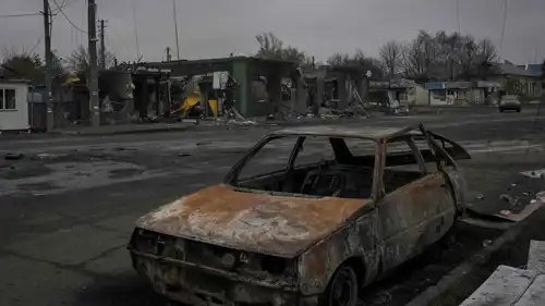 آثار الحرب في بوكروفسك 