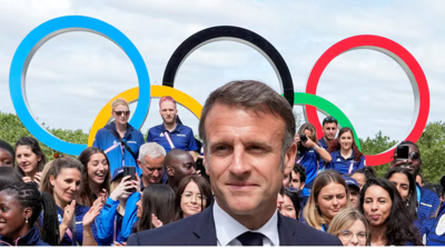 الرئيس الفرنسي إيمانويل ماكرون يلتقي بالرياضيين الفرنسيين