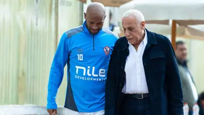 حسين لبيب رئيس نادي الزمالك وشيكابالا قائد الفريق