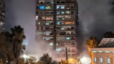 البناية السكنية المستهدفة في دمشق