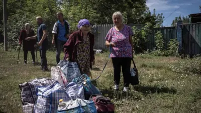 اخلاء السكان في كورسك الروسية 