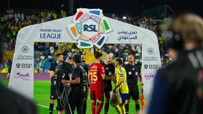 من مباراة النصر وضمك في دوري روشن