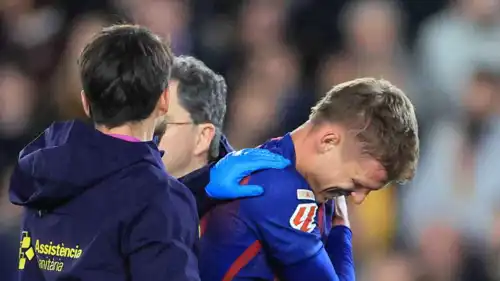 داني أولمو تعرض للإصابة في مباراة برشلونة وأتلتيكو مدريد